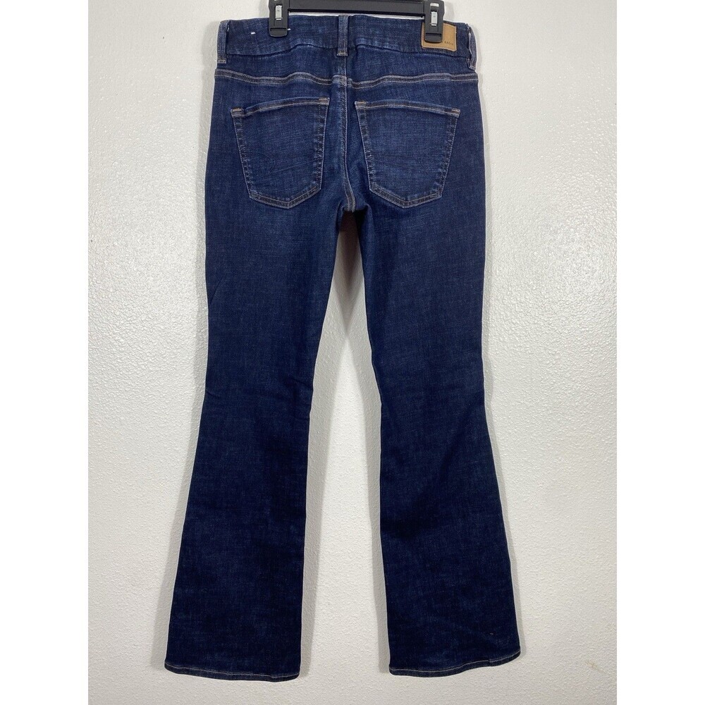 American Eagle Kick Boot Jeans Womens 4 Blue Medium Wash Mid Rise Stretch Denis - Picture 4 of 14